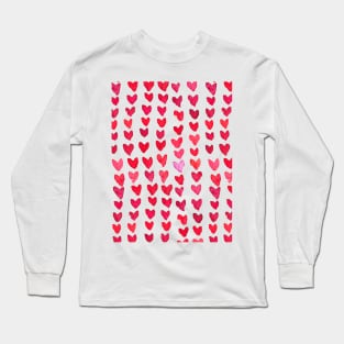 Brush stroke hearts - red and pink Long Sleeve T-Shirt